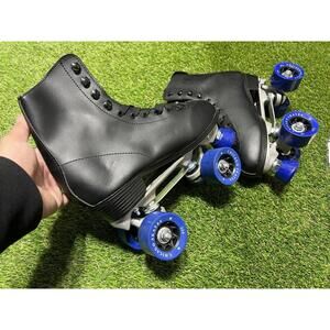 Chicago Roller Skates 405 Quad Rink Mens Size 7 Black - Blue Wheels Lace Up